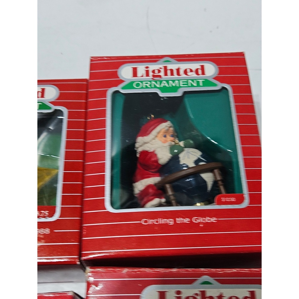 Hallmark Lighted Christmas Ornaments Lot of 6 Vintage Mice Santa Noel - Picture 7 of 9